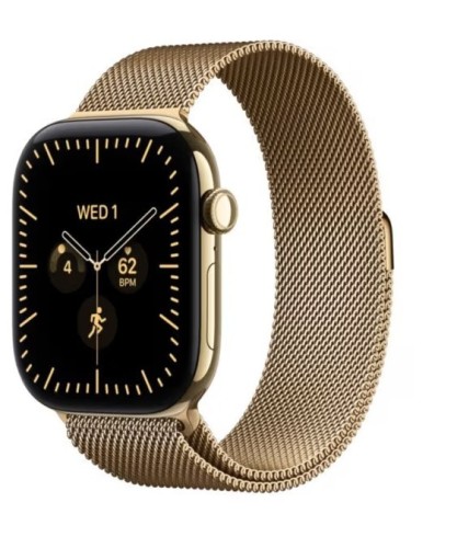 Apple Watch seria 12 GPS + Cellular, koperta 42 mm z tytanu w kolorze żywego złota, bransoleta mediolańska w kolorze żywego złota