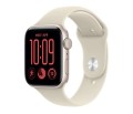 Apple Smartwatch Watch SE 3 GPS, koperta 44mm z aluminium w kolorze księżycowej poświaty, pasek sportowy w kolorze piaskowym - rozmiar M/L