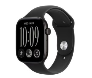 Apple Watch seria 12 GPS+Cellular, koperta 46 mm z aluminium w kolorze czarnym, pasek sportowy w kolorze czarnym - rozmiar M/L