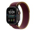 Apple Smartwatch Watch Ultra 4 GPS + Cellular, koperta 49mm z tytanu w kolorze czarnym, opaska Trail w kolorze burgunda - rozmiar S/M