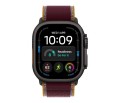 Apple Smartwatch Watch Ultra 4 GPS + Cellular, koperta 49mm z tytanu w kolorze czarnym, opaska Trail w kolorze burgunda - rozmiar M/L