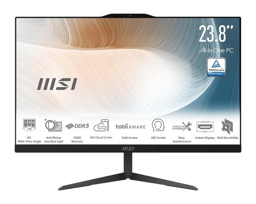 MSI Komputer All-in-One Modern AM242P 1M-2269XEU noOS/IC5 120U/8GB/512SSD/UMA/23.8 cali/Czarny