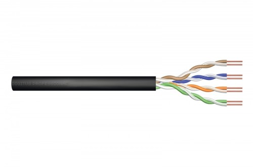 Digitus Kabel instalacyjny zewnętrzny żelowany kat.5e, U/UTP, AWG 24/1, PE, 100m, czarny