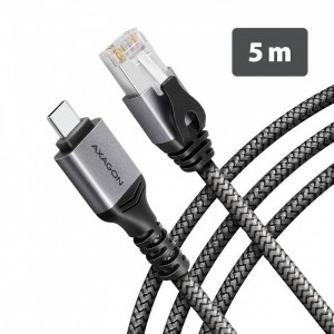 AXAGON ADE-CM50 USB-C Gigabit Ethernet adapter z zintegrowanym kablem sieciowym CAT6 RJ-45 5 m