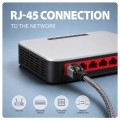 AXAGON ADE-CM50 USB-C Gigabit Ethernet adapter z zintegrowanym kablem sieciowym CAT6 RJ-45 5 m