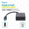 Digitus Karta sieciowa USB 3.0 typ A na Gigabit SFP, adapter światłowodowy 1000 Mb/s, moduł SFP sprzedawany osobno