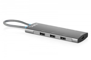 Digitus Stacja dokująca USB-C 8-portowa, HDMI 4K/60Hz, 2x USB-A + 1x USB-C 3.2 Gen1, 3x USB-A 2.0, Power Delivery 100W, DP 1.4 Alt Mode, kabel 18cm