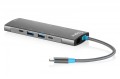 Digitus Stacja dokująca USB-C 8-portowa, HDMI 4K/60Hz, 2x USB-A + 1x USB-C 3.2 Gen1, 3x USB-A 2.0, Power Delivery 100W, DP 1.4 Alt Mode, kabel 18cm