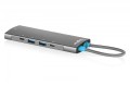 Digitus Stacja dokująca USB-C 8-portowa, HDMI 4K/60Hz, 4x USB-A + 1x USB-C 3.2 Gen1, RJ45 Gigabit, Power Delivery 100W, DP 1.4 Alt Mode, kabel 18cm