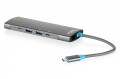 Digitus Stacja dokująca USB-C 8-portowa, HDMI 4K/60Hz, 4x USB-A + 1x USB-C 3.2 Gen1, RJ45 Gigabit, Power Delivery 100W, DP 1.4 Alt Mode, kabel 18cm