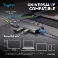 Digitus Stacja dokująca USB-C 8-portowa, HDMI 4K/60Hz, 4x USB-A + 1x USB-C 3.2 Gen1, RJ45 Gigabit, Power Delivery 100W, DP 1.4 Alt Mode, kabel 18cm