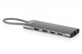 Digitus Stacja dokująca USB-C 9-portowa, 2x HDMI 4K/60Hz, 4x USB-A + 1x USB-C 3.2 Gen1, RJ45 Gigabit, Power Delivery 100W, MST/SST, kabel 18cm