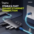 Digitus Stacja dokująca USB-C 9-portowa, 2x HDMI 4K/60Hz, 4x USB-A + 1x USB-C 3.2 Gen1, RJ45 Gigabit, Power Delivery 100W, MST/SST, kabel 18cm
