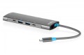 Digitus Stacja dokująca USB-C 9-portowa, 2x HDMI 4K/60Hz, 4x USB-A + 1x USB-C 3.2 Gen1, RJ45 Gigabit, Power Delivery 100W, MST/SST, kabel 18cm
