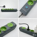 Qoltec Listwa zasilająca z podświetlanym włącznikiem | 4gniazda z uziemieniem | 1xUSB-C 15W | 1xUSB 12W | 1.8m