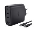Trust Ładowarka czarna MAXO GaN 65W 3xUSB-C 1xUSB-A