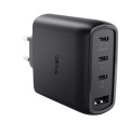 Trust Ładowarka czarna MAXO GaN 65W 3xUSB-C 1xUSB-A