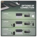 AXAGON HMC-DL-KVM Stacja dokująca USB-C 12w1 + KVM 2 PC, DisplayLink, 10Gbps, 3x USB-A, 2x USB-C, 2x HDMI 4K/60Hz, DP, LAN 1Gbps, SD/microSD, audio, P