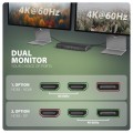 AXAGON HMC-DL-KVM Stacja dokująca USB-C 12w1 + KVM 2 PC, DisplayLink, 10Gbps, 3x USB-A, 2x USB-C, 2x HDMI 4K/60Hz, DP, LAN 1Gbps, SD/microSD, audio, P
