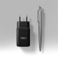 AXAGON ACU-PQ100 Ładowarka sieciowa GaN 100W, 2x port (USB-C + USB-A), PD3.0/PPS/QC4+, mini, czarna