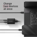 AXAGON ACU-PQ100 Ładowarka sieciowa GaN 100W, 2x port (USB-C + USB-A), PD3.0/PPS/QC4+, mini, czarna