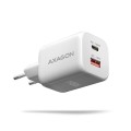 AXAGON ACU-PQ100W Ładowarka sieciowa GaN 100W, 2x port (USB-C + USB-A), PD3.0/PPS/QC4+, mini, biała