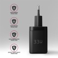 AXAGON ACU-PQ33 Ładowarka sieciowa GaN 33W, 2x port (USB-C + USB-A), PD3.0/PPS/QC4+, czarna