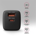AXAGON ACU-PQ33 Ładowarka sieciowa GaN 33W, 2x port (USB-C + USB-A), PD3.0/PPS/QC4+, czarna