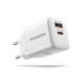 AXAGON ACU-PQ33W Ładowarka sieciowa GaN 33W, 2x port (USB-C + USB-A), PD3.0/PPS/QC4+, biała