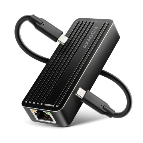 AXAGON ADE-10GR Karta sieciowa USB-C 10Gbps, port RJ-45 10GbE (10/5/2.5/1G), chipset Realtek RTL8159, Wake-on-LAN, aluminiowa, odłączany kabel 19 cm,