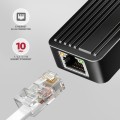 AXAGON ADE-10GR Karta sieciowa USB-C 10Gbps, port RJ-45 10GbE (10/5/2.5/1G), chipset Realtek RTL8159, Wake-on-LAN, aluminiowa, odłączany kabel 19 cm,