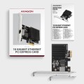 AXAGON PCEE-10GR Karta sieciowa PCIe 4.0 x1, port RJ-45 10GbE (10/5/2.5/1G), chipset Realtek RTL8127, PXE, Wake-on-LAN, radiator, śledź SP/LP
