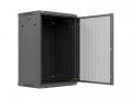 Lanberg Szafa instalacyjna rack wisząca 19 cali 18U 600x450 czarna drzwi perforowane (flat pack)