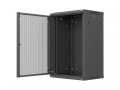 Lanberg Szafa instalacyjna rack wisząca 19 cali 18U 600x450 czarna drzwi perforowane (flat pack)