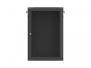 Lanberg Szafa instalacyjna rack wisząca 19 cali 18U 600x600 czarna drzwi perforowane (flat pack)