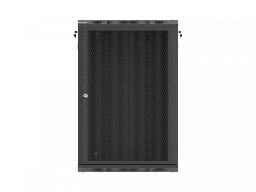 Lanberg Szafa instalacyjna rack wisząca 19 cali 18U 600x600 czarna drzwi perforowane (flat pack)