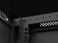 Lanberg Szafa instalacyjna rack wisząca 19 cali 18U 600x600 czarna drzwi perforowane (flat pack)
